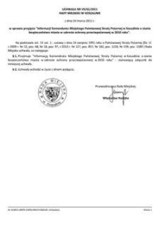 Uchwała Rady Miejskiej w Koszalinie nr VII/61/2011VII