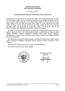 Uchwała Rady Miejskiej w Koszalinie nr VII/69/2011