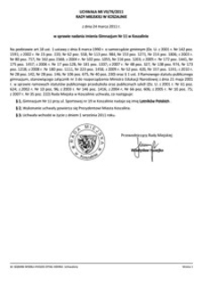 Uchwała Rady Miejskiej w Koszalinie nr VII/76/2011