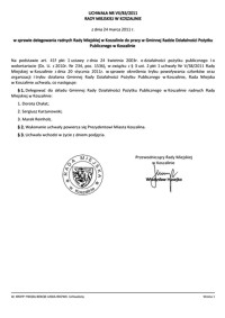 Uchwała Rady Miejskiej w Koszalinie nr VII/83/2011