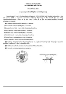 Uchwała Rady Miejskiej w Koszalinie nr VII/84/2011