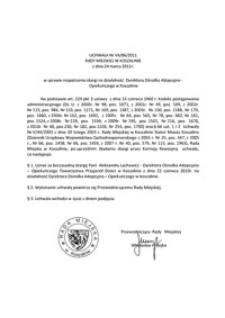 Uchwała Rady Miejskiej w Koszalinie nr VII/86/2011