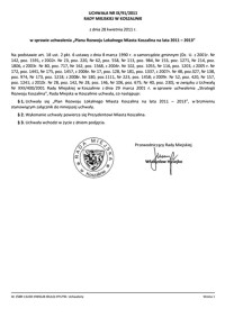 Uchwała Rady Miejskiej w Koszalinie nr IX/91/2011
