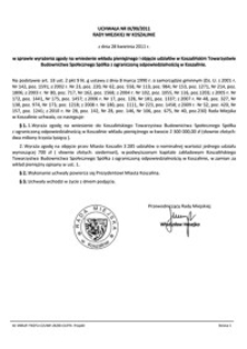 Uchwała Rady Miejskiej w Koszalinie nr IX/99/2011