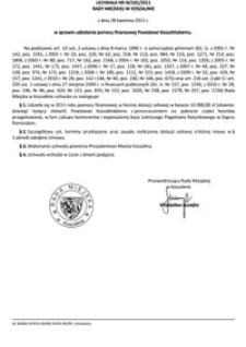 Uchwała Rady Miejskiej w Koszalinie nr IX/101/2011