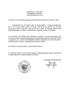 Uchwała Rady Miejskiej w Koszalinie nr IX/105/2011