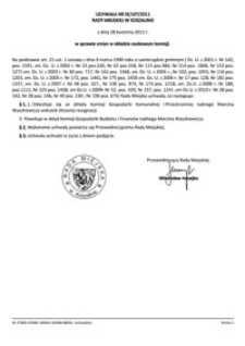 Uchwała Rady Miejskiej w Koszalinie nr IX/107/2011