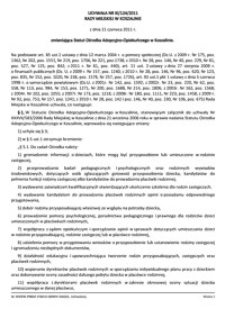 Uchwała Rady Miejskiej w Koszalinie nr XI/124/2011