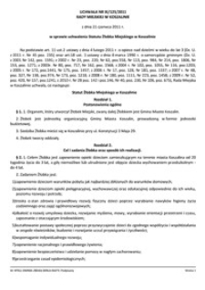 Uchwała Rady Miejskiej w Koszalinie nr XI/125/2011