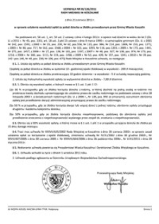 Uchwała Rady Miejskiej w Koszalinie nr XI/126/2011