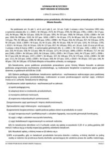 Uchwała Rady Miejskiej w Koszalinie nr XI/127/2011