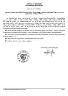 Uchwała Rady Miejskiej w Koszalinie nr XI/128/2011