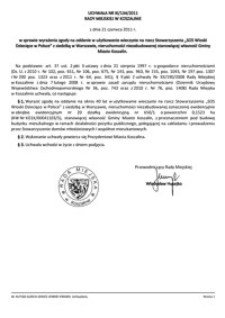 Uchwała Rady Miejskiej w Koszalinie nr XI/134/2011