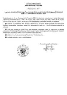 Uchwała Rady Miejskiej w Koszalinie nr XI/135/2011