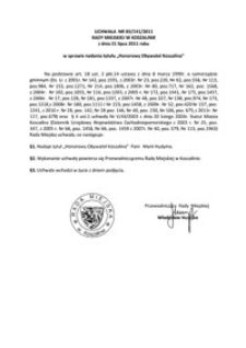 Uchwała Rady Miejskiej w Koszalinie nr XII/141/2011