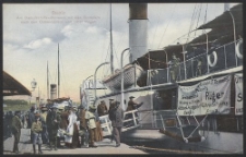 Stettin, Am Dampfschiffs-Bollwerk mit den Dampfern nach den Ostseeb&auml;dern und Insel R&uuml;gen