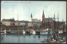 Stettin, Bahnhofbrücke mit Blick auf die Stadt