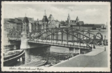 Stettin, Baumbrücke und Hafen