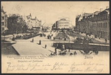 Stettin, Königsplatz und Stadttheater