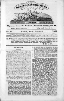 Börsen-Nachrichten der Ost-See : allgemeines Journal für Schiffahrt, Handel und Industrie jeder Art. 1835 Nr. 26