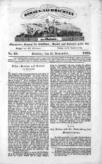 Börsen-Nachrichten der Ost-See : allgemeines Journal für Schiffahrt, Handel und Industrie jeder Art. 1835 Nr. 28