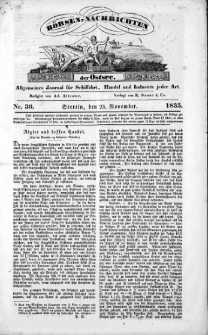 B&ouml;rsen-Nachrichten der Ost-See : allgemeines Journal f&uuml;r Schiffahrt, Handel und Industrie jeder Art. 1835 Nr. 30
