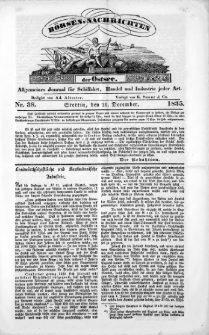Börsen-Nachrichten der Ost-See : allgemeines Journal für Schiffahrt, Handel und Industrie jeder Art. 1835 Nr. 38