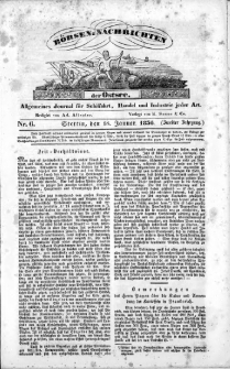 Börsen-Nachrichten der Ost-See : allgemeines Journal für Schiffahrt, Handel und Industrie jeder Art. 1836 Nr. 6