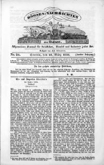 Börsen-Nachrichten der Ost-See : allgemeines Journal für Schiffahrt, Handel und Industrie jeder Art. 1836 Nr. 24