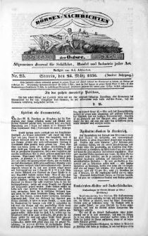 B&ouml;rsen-Nachrichten der Ost-See : allgemeines Journal f&uuml;r Schiffahrt, Handel und Industrie jeder Art. 1836 Nr. 26