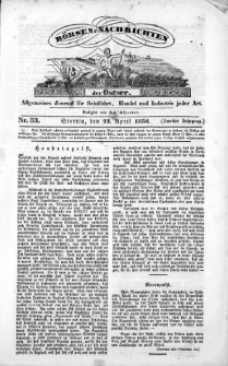 Börsen-Nachrichten der Ost-See : allgemeines Journal für Schiffahrt, Handel und Industrie jeder Art. 1836 Nr. 33