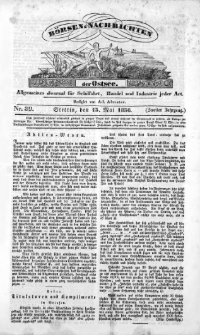 Börsen-Nachrichten der Ost-See : allgemeines Journal für Schiffahrt, Handel und Industrie jeder Art. 1836 Nr. 39
