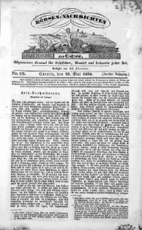 Börsen-Nachrichten der Ost-See : allgemeines Journal für Schiffahrt, Handel und Industrie jeder Art. 1836 Nr. 42