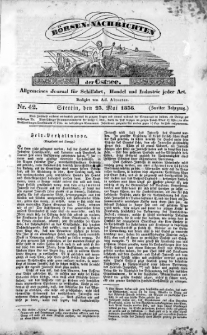 Börsen-Nachrichten der Ost-See : allgemeines Journal für Schiffahrt, Handel und Industrie jeder Art. 1836 Nr. 42
