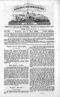 Börsen-Nachrichten der Ost-See : allgemeines Journal für Schiffahrt, Handel und Industrie jeder Art. 1836 Nr. 53