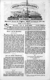 B&ouml;rsen-Nachrichten der Ost-See : allgemeines Journal f&uuml;r Schiffahrt, Handel und Industrie jeder Art. 1836 Nr. 54