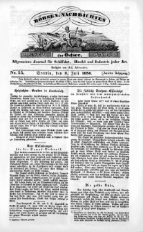 B&ouml;rsen-Nachrichten der Ost-See : allgemeines Journal f&uuml;r Schiffahrt, Handel und Industrie jeder Art. 1836 Nr. 55