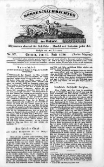 Börsen-Nachrichten der Ost-See : allgemeines Journal für Schiffahrt, Handel und Industrie jeder Art. 1836 Nr. 57
