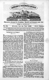 Börsen-Nachrichten der Ost-See : allgemeines Journal für Schiffahrt, Handel und Industrie jeder Art. 1836 Nr. 58