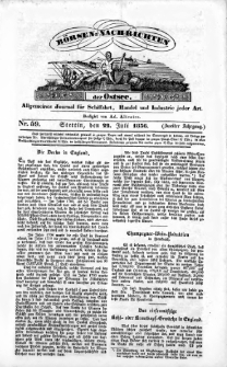 Börsen-Nachrichten der Ost-See : allgemeines Journal für Schiffahrt, Handel und Industrie jeder Art. 1836 Nr. 59