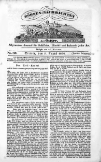 Börsen-Nachrichten der Ost-See : allgemeines Journal für Schiffahrt, Handel und Industrie jeder Art. 1836 Nr. 63