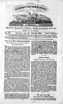 Börsen-Nachrichten der Ost-See : allgemeines Journal für Schiffahrt, Handel und Industrie jeder Art. 1836 Nr. 67