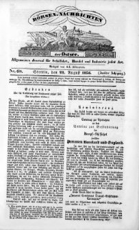 Börsen-Nachrichten der Ost-See : allgemeines Journal für Schiffahrt, Handel und Industrie jeder Art. 1836 Nr. 68