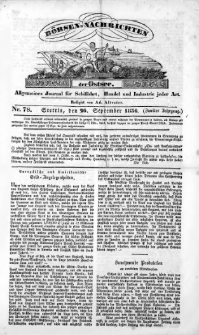 Börsen-Nachrichten der Ost-See : allgemeines Journal für Schiffahrt, Handel und Industrie jeder Art. 1836 Nr. 78