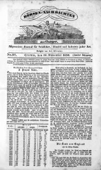 Börsen-Nachrichten der Ost-See : allgemeines Journal für Schiffahrt, Handel und Industrie jeder Art. 1836 Nr. 91