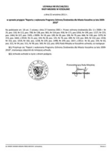 Uchwała Rady Miejskiej w Koszalinie nr XIV/146/2011
