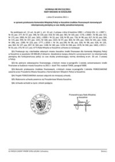 Uchwała Rady Miejskiej w Koszalinie nr XIV/152/2011
