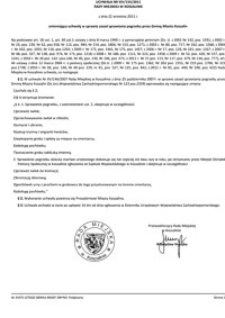 Uchwała Rady Miejskiej w Koszalinie nr XIV/155/2011