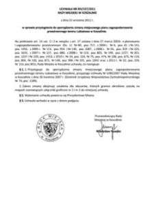 Uchwała Rady Miejskiej w Koszalinie nr XIV/157/2011