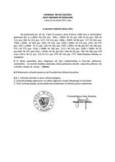Uchwała Rady Miejskiej w Koszalinie nr XIV/165/2011